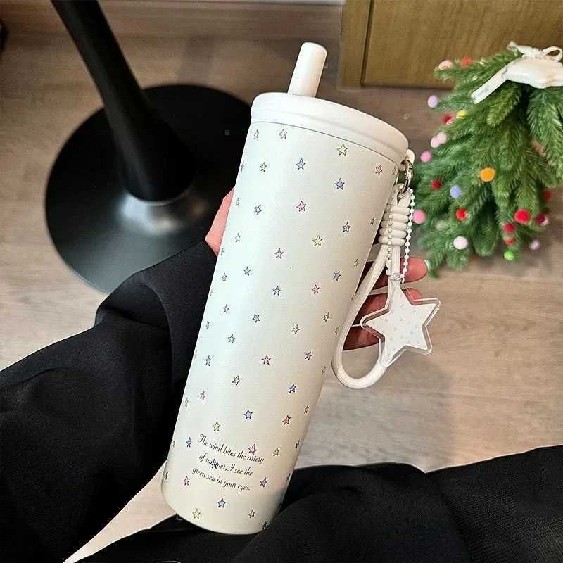 Original Star Stainless Steel Straw Water Bottle For Girls Large Capacity Sports Insulated Tumbler Camping Coffee Thermal Bottle H251215