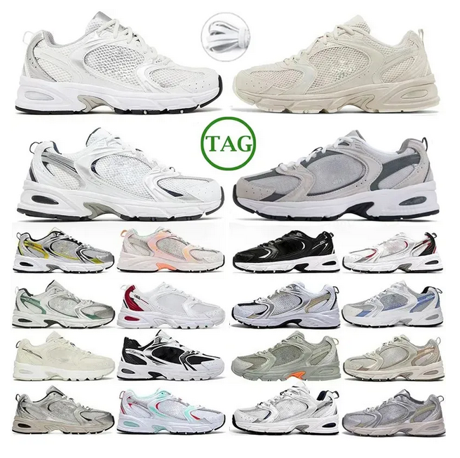 30 colors Free shipping Original New NBABalance 530 Classic Vintage Mesh Fabric Faux Leather Casual Men's and Women's Running Shoes White Silver MR530SG