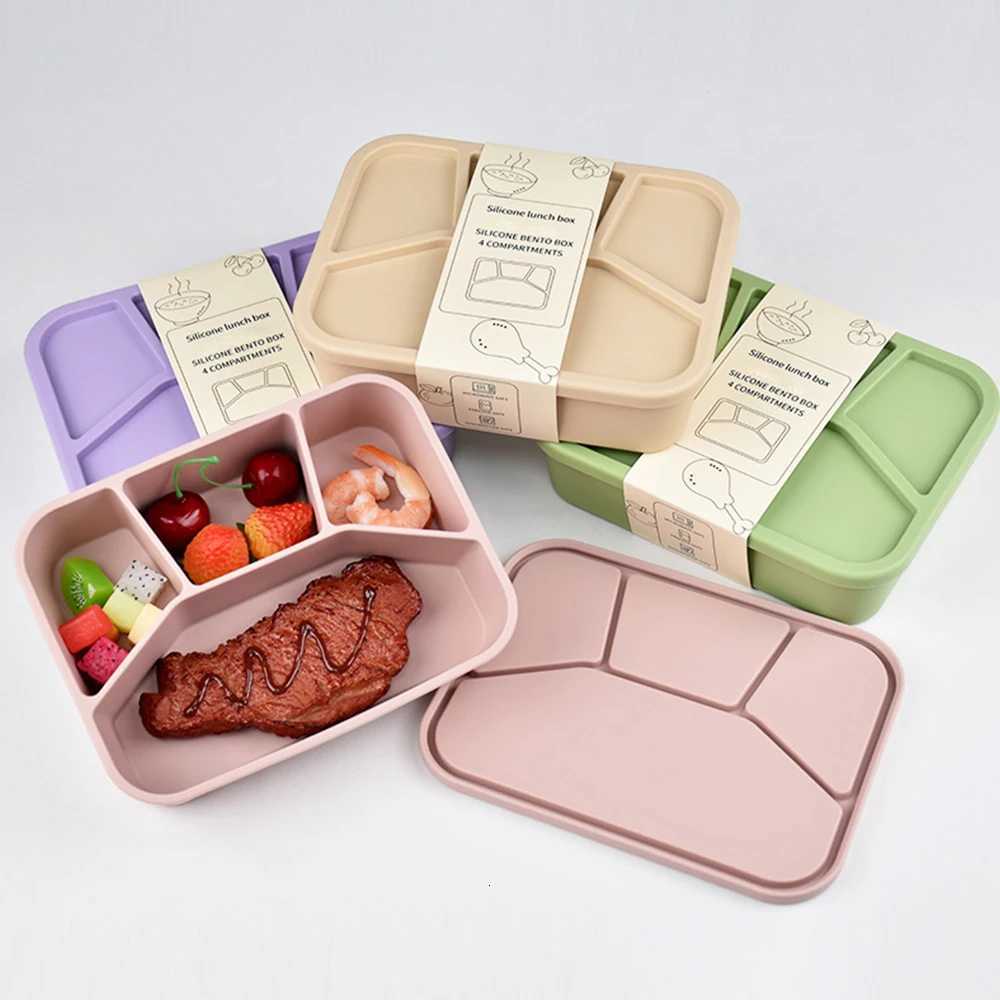 Silicone lunch box thicke and leak-proof suitable for students and adts microwave and dishwasher safe H251213