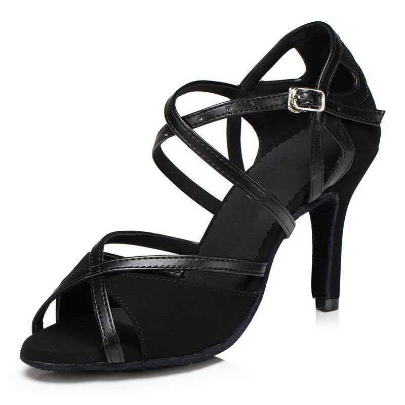 Latin Shoes Salsa Tango Ballroom Party Sports Womens Shoes Red Black Girls High Heel Summer Sandals Outdoor Womens Dance Shoes Z251211
