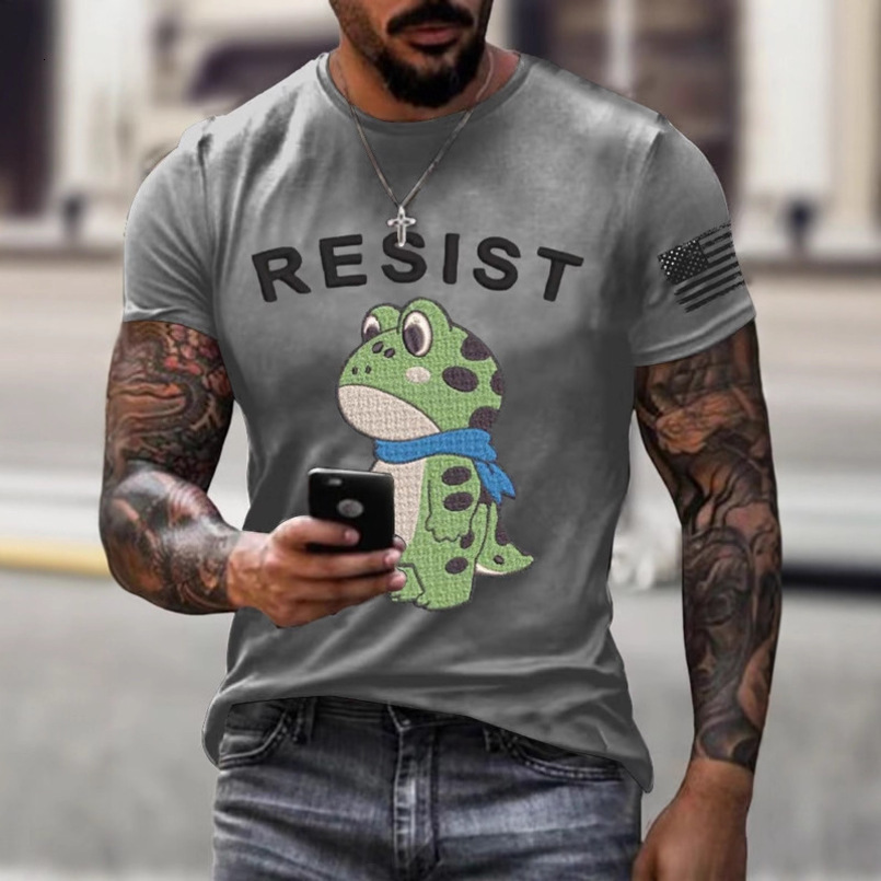 Customizable Summer European and American Cross-Border 3D Printed Round Neck Short Sleeve Youth Men's Casual Trendy T-Shirt Wholesale