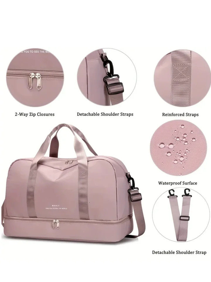 Expandable Travel Duffle Bag for Women Sports Handbag Fitness Bag Large Capacity One Shoulder Weekend Overnight Bag 251212CJ