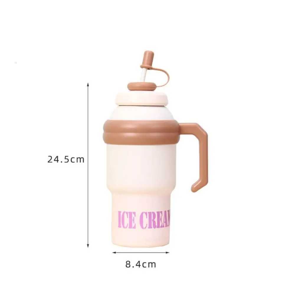 Portable 1000ML Thermal Water Bottle 316 Stainless Steel Portable Vacuum Cup With Handle With Straw Tea Cup for Student H251215