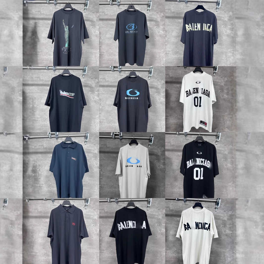 Paris Short Sleeve Collection Large Size Loose High Street Large Logo Letter Print Unisex T-Shirt T251215