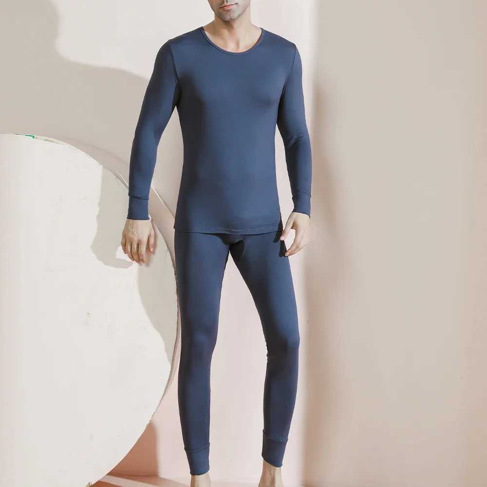 Long Johns Thermal Underwear for Men Fleece Lined Base Layer Set for Cold Weather Top Bottom Black Blue White G251215