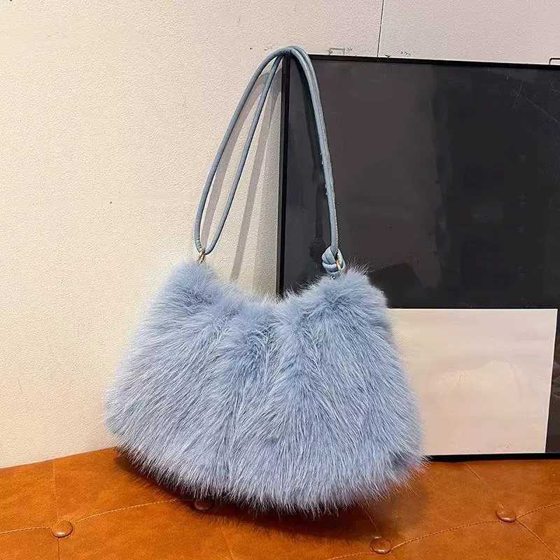 Fashion Luxury Faux Rabbit Fur Plush Shoulder Bag High-End Womens Tote Handbag for Stylish Gift SendingT251215