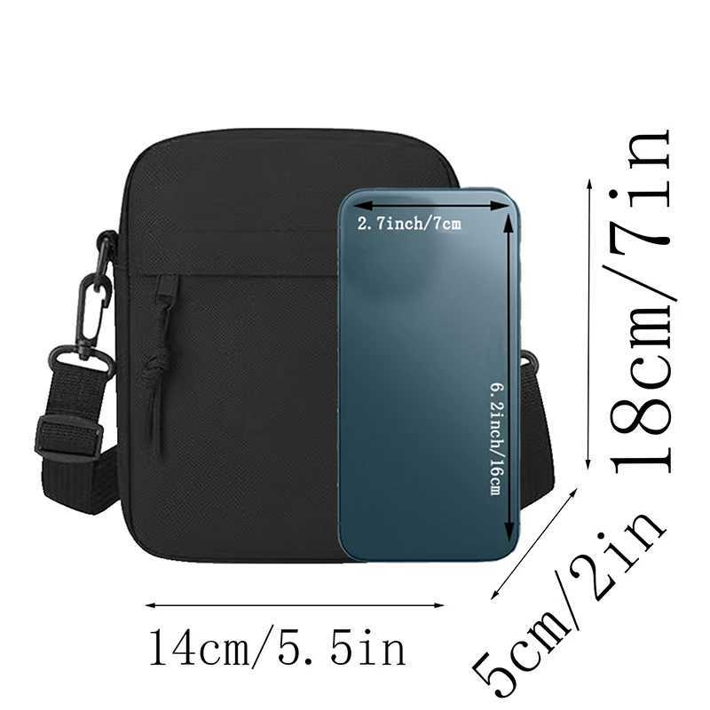 Neutral style shoulder bag for men and women small square bag suitable for travel and photography pure black bagT251215