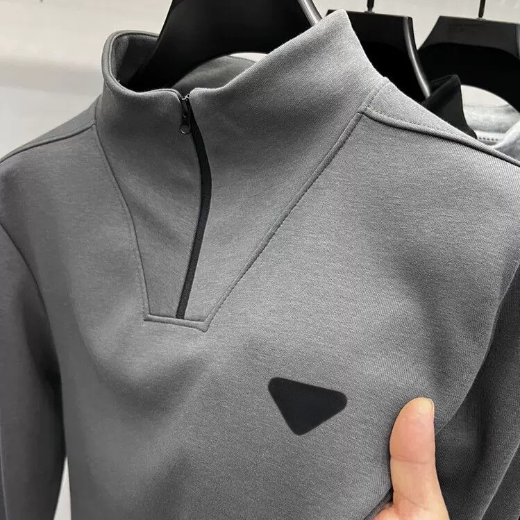 Designer Hoodie Mens Sweatshirt Half Placket Zipper Hoodies Stand Collar Sweatshirts Streetwear Hoody Men Embroidered Long Sleeve Pullover Jumper