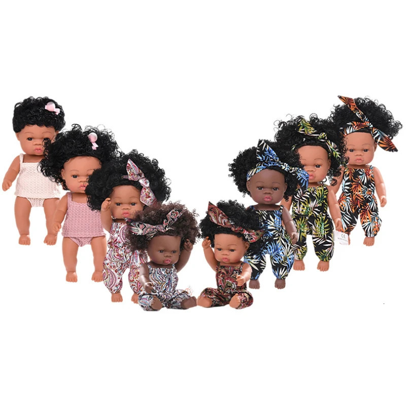 35cm born Reborn African Doll Baby Simulation Soft Vinyl Children Lifelike Toys Christmas Birthday Toys Dolls for Babies 251212 - view 6