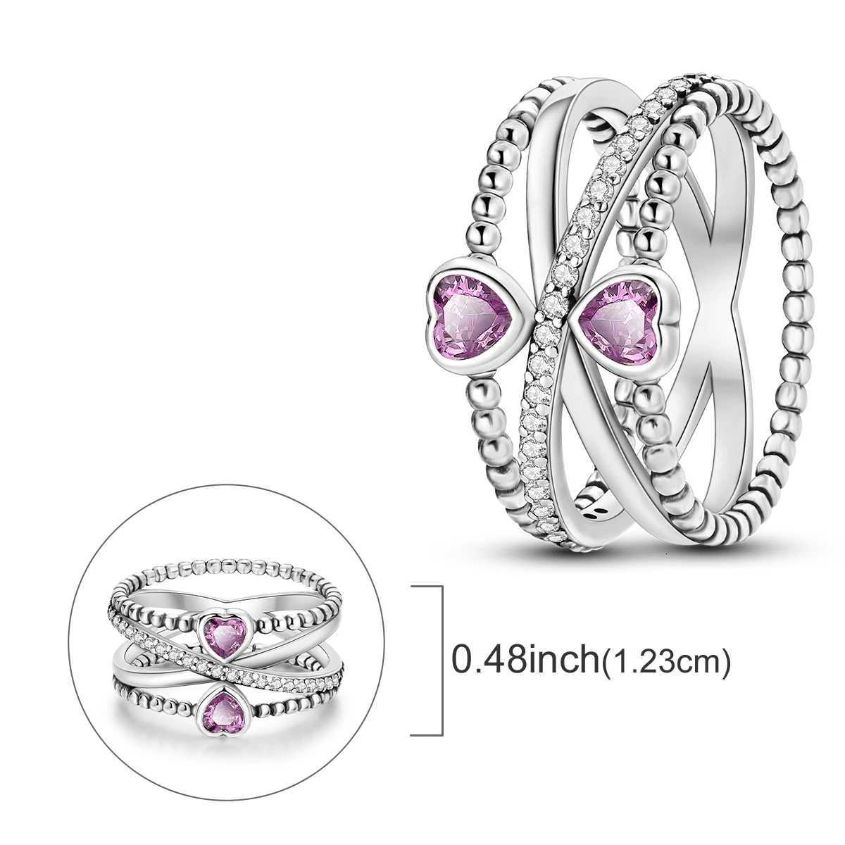 Rings For Women 925 Sterling Silver Zircon Winding Romantic Ring Finger Beaded Luxury Jewelry Original Engagement Wedding Gift M251215