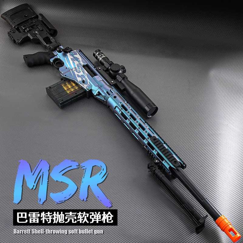 Medium Msr Shell Throwing Soft Bullet Gun Can Fire Toy Gun Boys Diy Assembly Sniper Rifle Model Manual Loading W251215