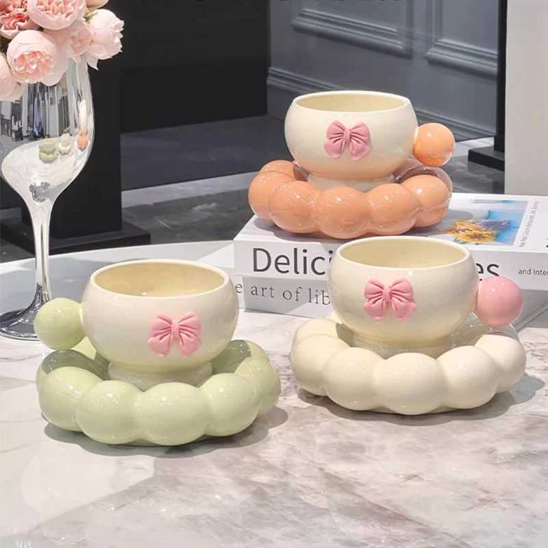 Luxury Nordic Style Coffee Cups and Saucers Set Exquisite English Afternoon Tea Tableware Ceramic Cups and Saucers Drinkware H251215