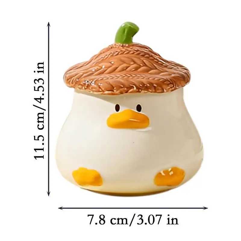 Cute Duck Coffee g Ceramic Coffee g With Lid 400ml Cartoon Ceramic Drinkware Tableware With Handle For Kids And Adt H251215