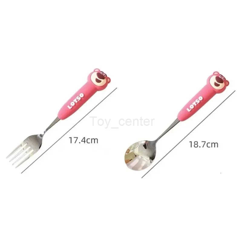 Disney Lotso Winnie the Pooh Cute Personalized Creative Cartoon Pattern Simple Fashion Portable Stainless Steel Fork Spoon Set H251215