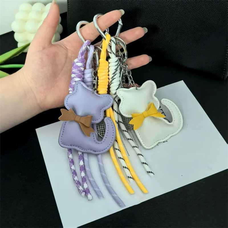 Leather Keychain Fashion Leather Pendant With Braided Rope Bag Gift All-purpose Bag Hanging Accessory M251215