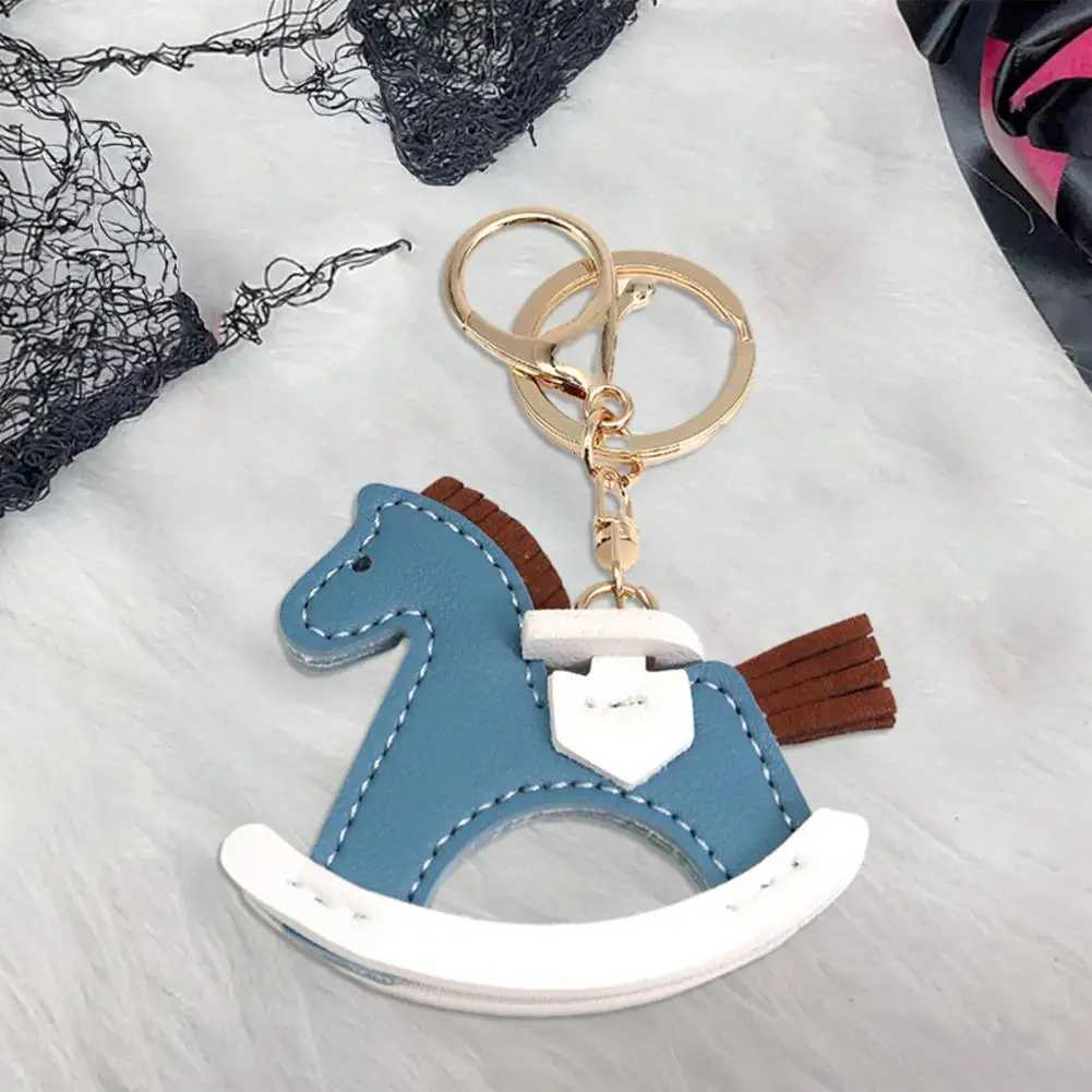 Lightweight Horse Keychain Imitation Leather Keychain Pendant Shaking Horse Design Key Holder Lightweight Bag Accessory for Bags M251215
