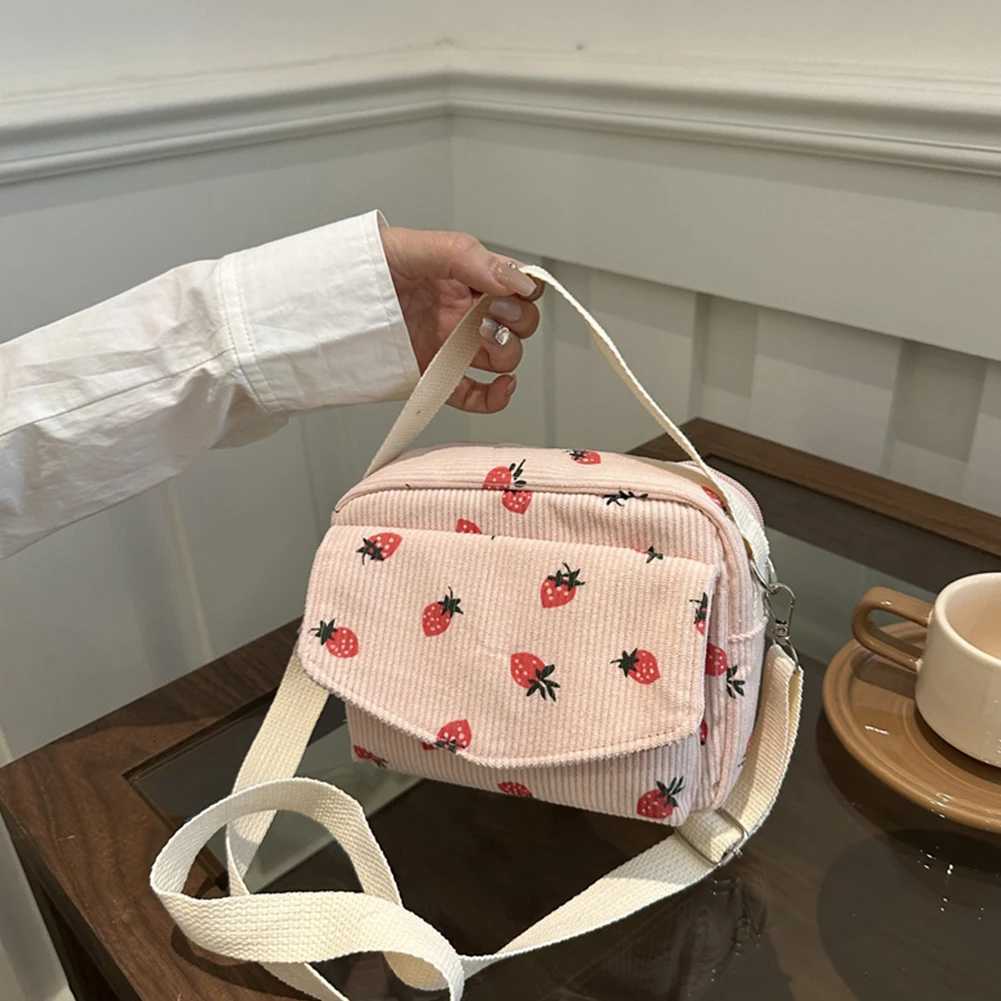 Corduroy Cartoon Shoulder Bag with Adjustable Strap Trendy Crossbody Bag Adorable Shoulder Bag Women Commute BagT251215