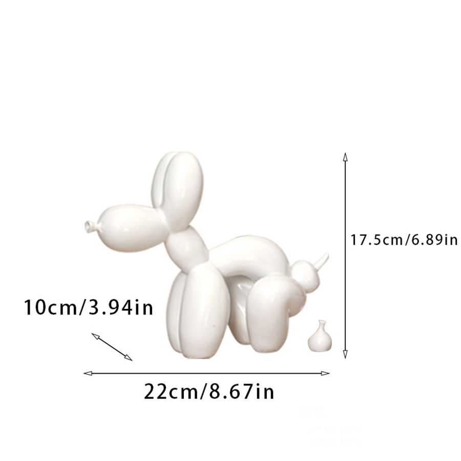 Balloon Dog Doggy Poo Statue Resin Animal Sculpture Home Decoration Resin Craft Office Decor Standing black gold