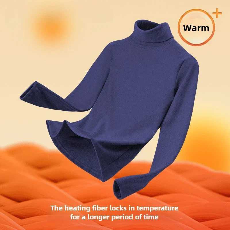 Fleece Thickened Thermal Underwear Men Turtle Neck Thermal Shirt Slim-fitting Wear Long-sleeved Top Thermal Underwear Men G251215