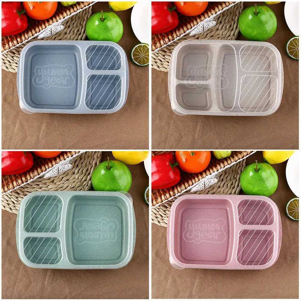 Portable Lunch Box Eco-friendily Wheat Straw Boxes Picnic Storage Box Fruit Container Cpartmentali Lunchbox for Kids Adt H251213