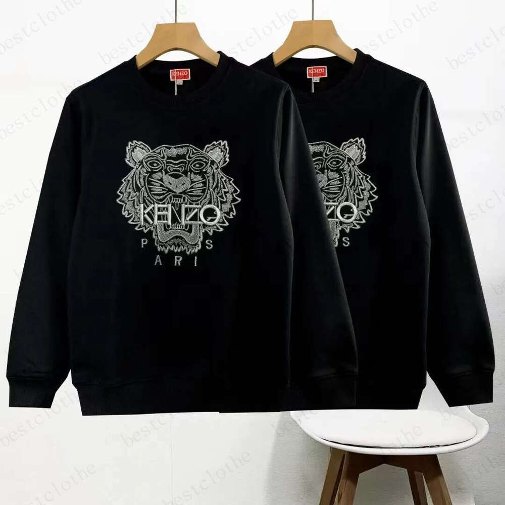 Designer Kenzohoodiely Kenzoisms Hoodie Winter Black Red Tiger Head Embroidery Fleece Lined Mink Velvet Sweatshirt for Men and Women Couples 2026 5f7