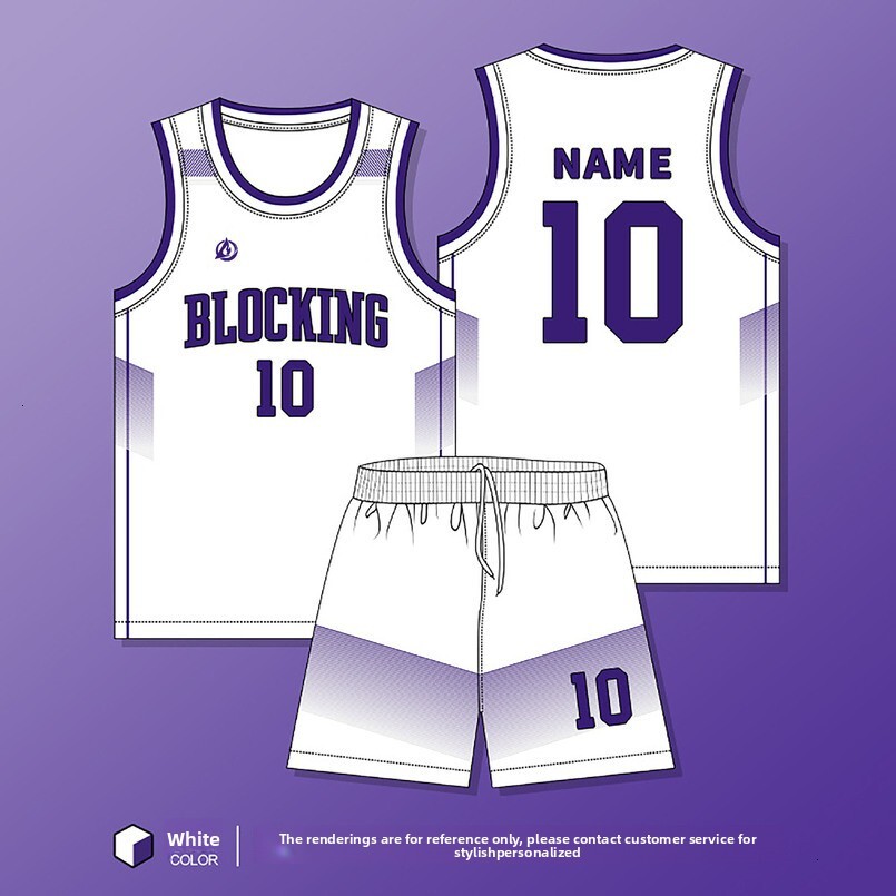 New Basketball Set for Men Quick-Dry American Style College Student Jersey Training Competition Team Uniform with Printed Name and Number