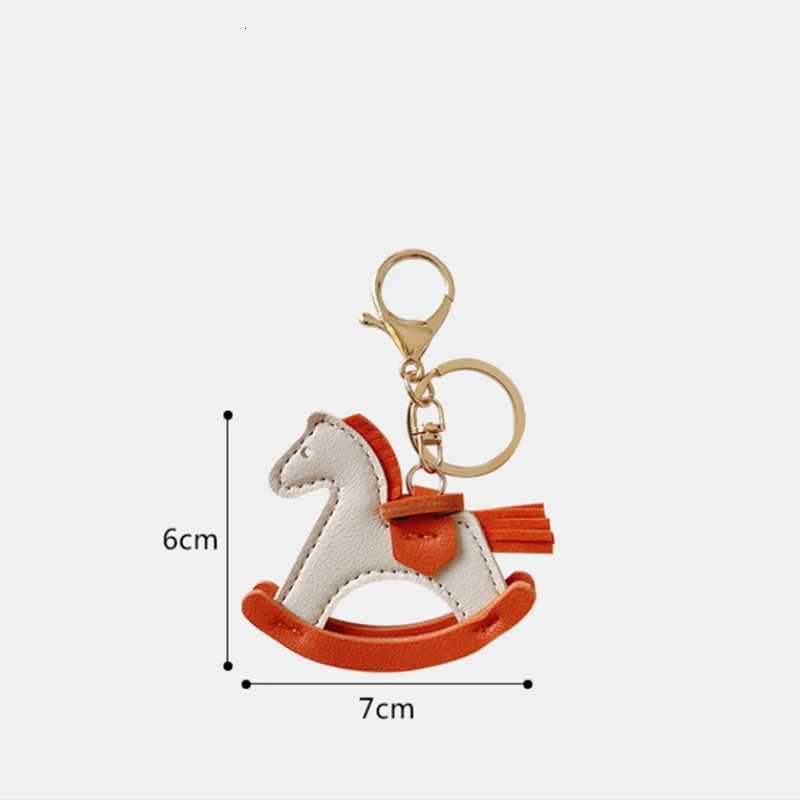 PU Leather Bag Charm Rocking Horse Pendant For Car Bag Hanging Ornament Keychain Decoration DIY Bag Accessories M251215