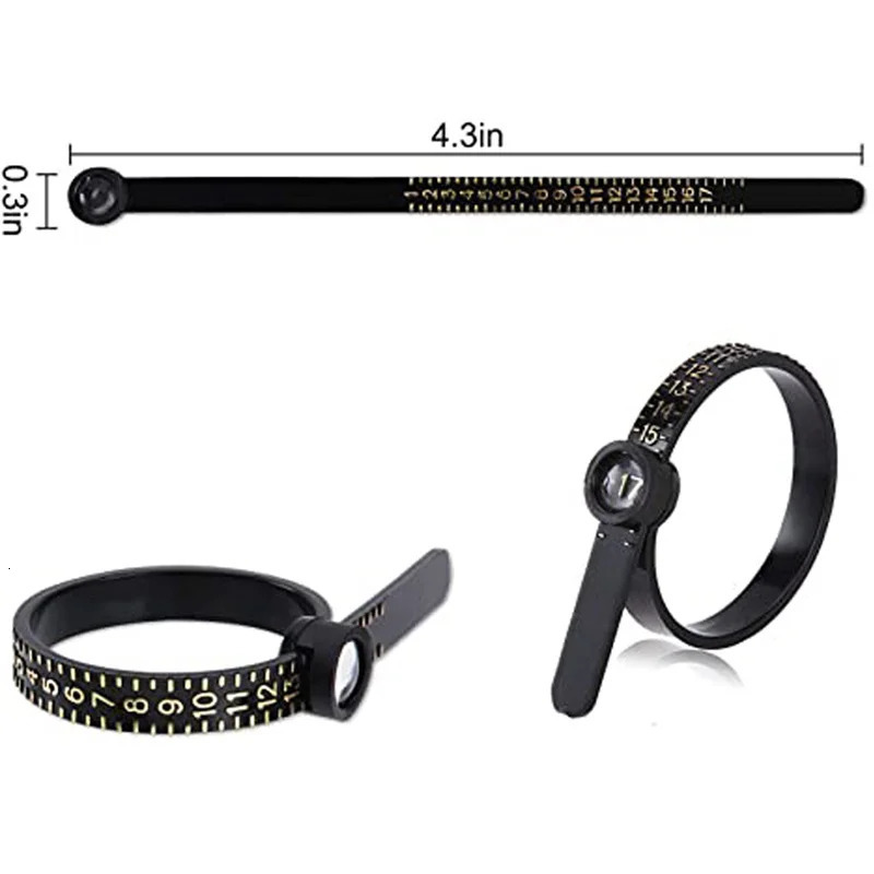 Professional Ring Size Measurement Tool Magnifying Glass Ring Measuring Tape Ring Sizers Fashion Jewelry Measuring Tools 251213
