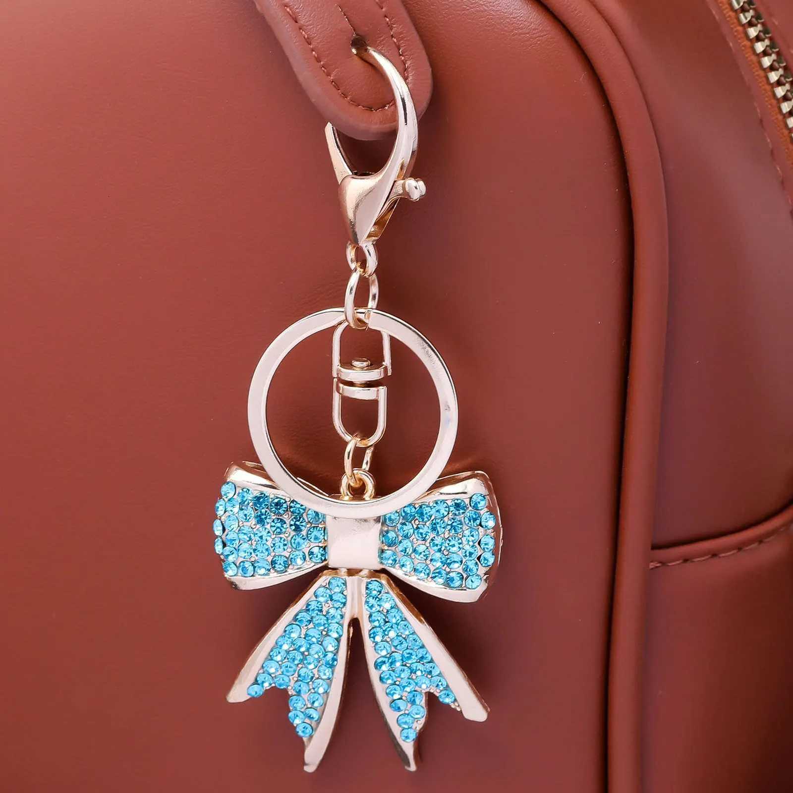 Faux Crystal Rhinestone Bag Charm Rhinestone Bow Keychain for Women Sparkling Bag Charm Car Pendant Valentine Gift Idea M251215