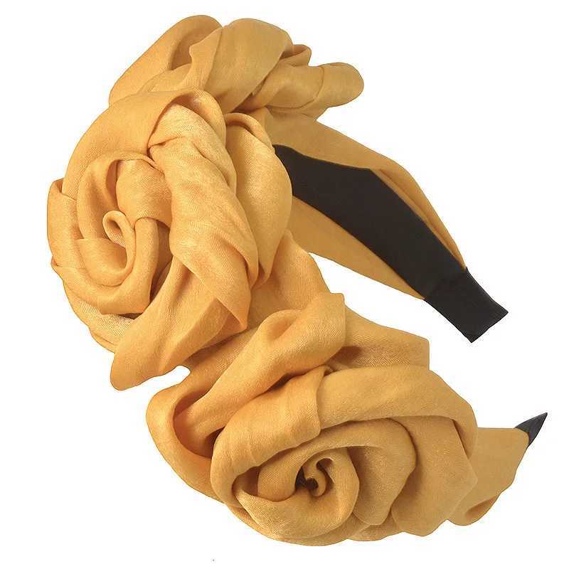 Women Girls Silk Satin Rose Flower Hairband Headband Adult Hair Accessories Hair JewleyXJ251215 - view 3