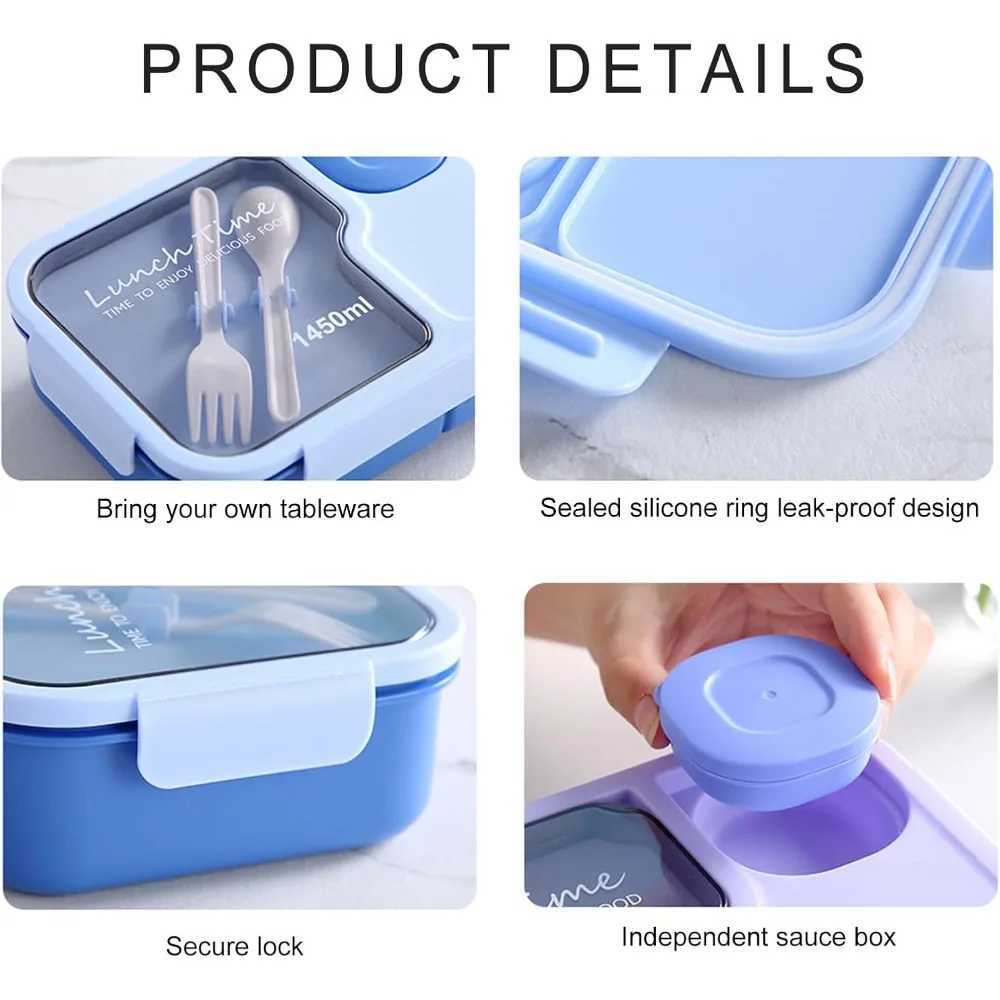 Lunch Box with Cpartments and Tableware Leak Proof Food Storage Box for Off Workers Picnic Lunch Box Microwave Oven Heating H251213