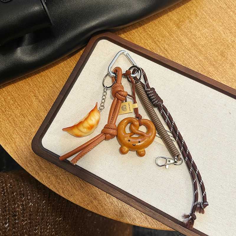 Food Theme Bread Burger Bag Charm Keychain Hanging PendantHandbag Schoolbag Decor AccessoriesValentines Day Gift M251215