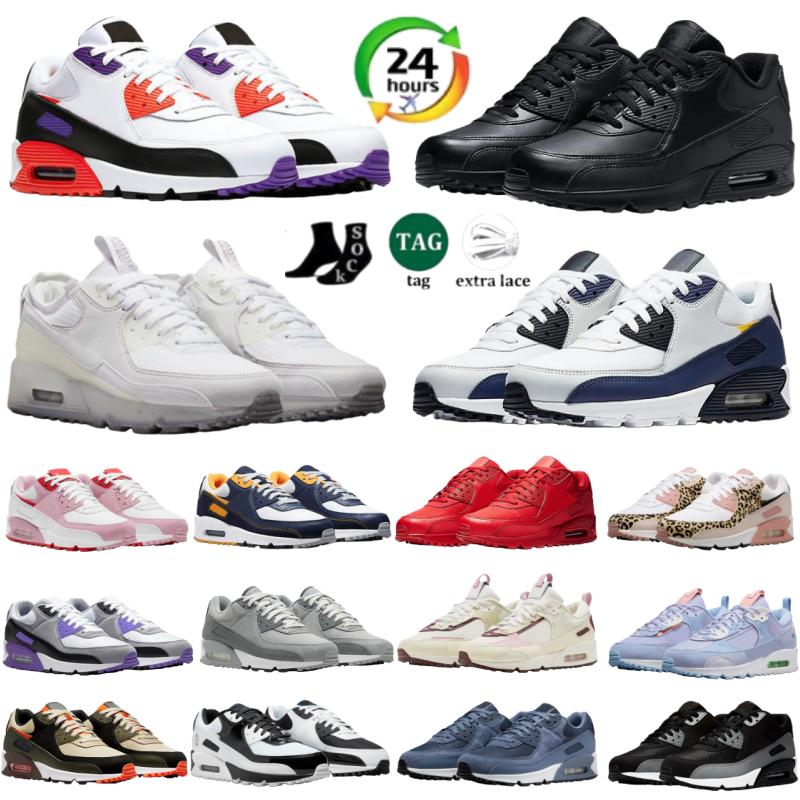 Designer 90 Running Shoes 90S Sneakers Triple White Black UNC Mesh Leather Gum Surplus Safety Orange Grape Mens Womens Outdoors Sport Size 36-45