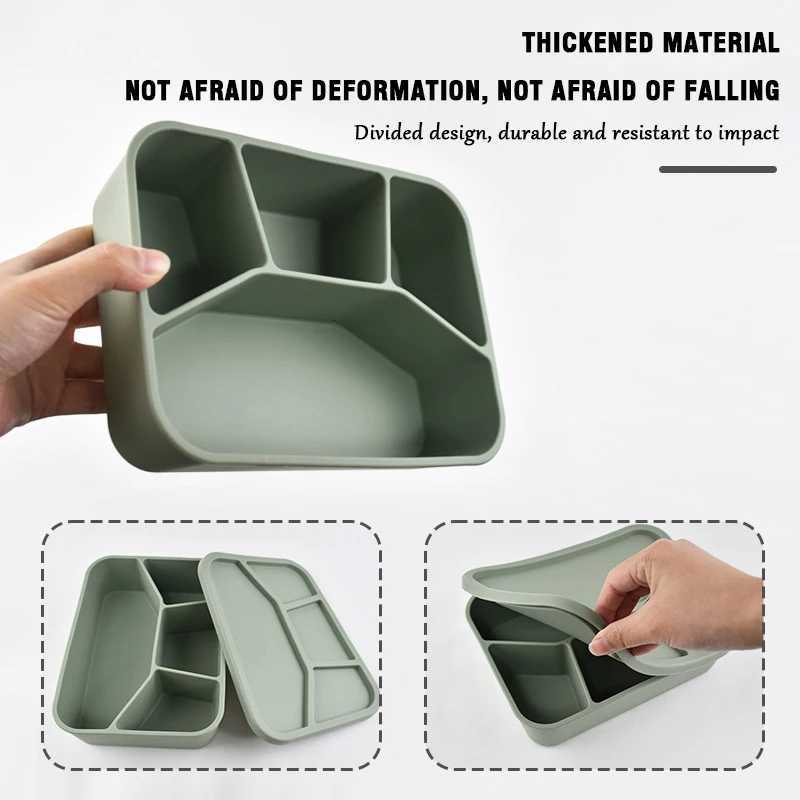 1PC Food Grade Silicone Bento Boxes With Partition Lunch Container Leak-Proof Food Storage BPA- Support DishwasherMicrowave H251213