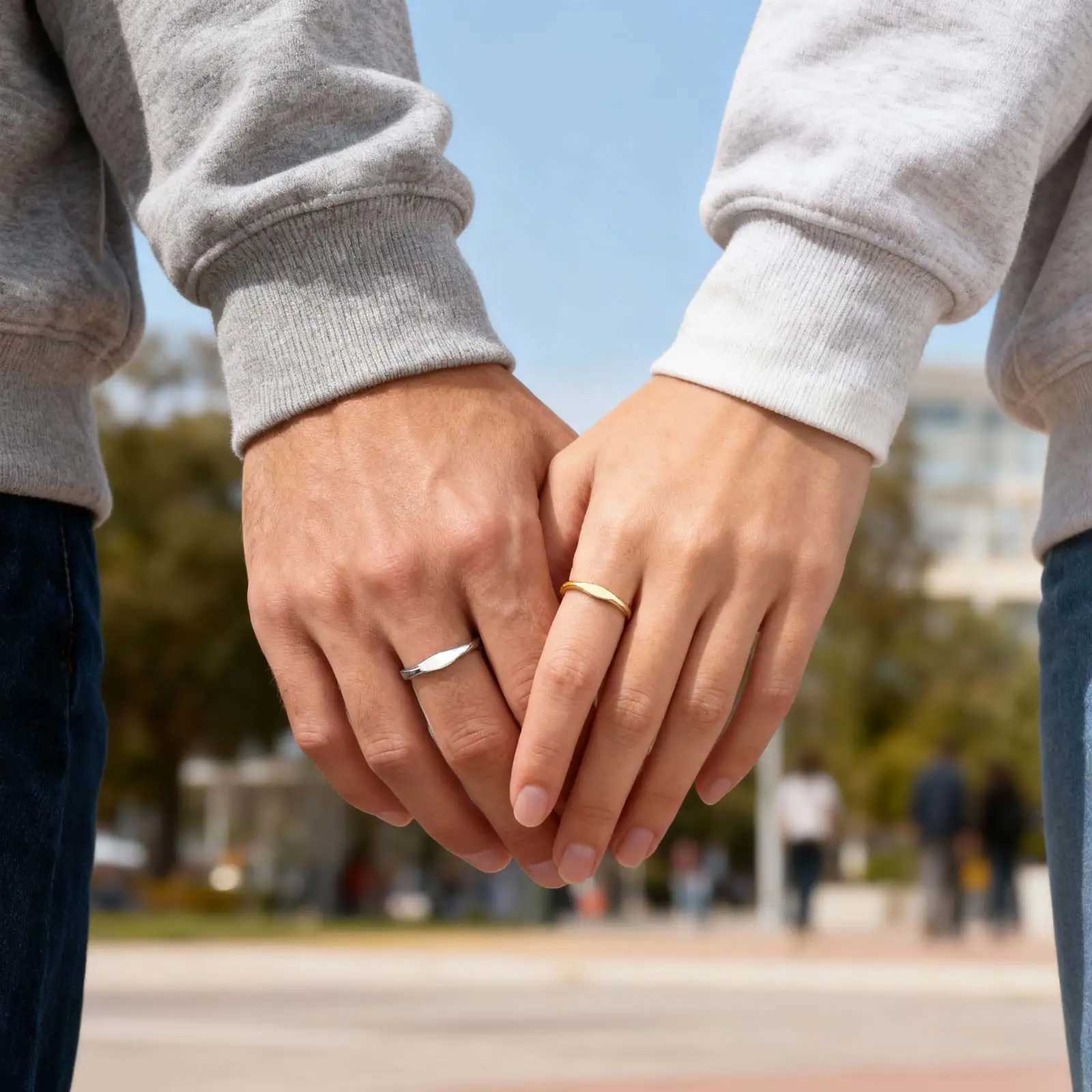 Minimalist Stainless Steel Ring Gold Color Wedding Band Engagement Ring for Women Men Couple Valentines Day Gift Size 5-11 M251215