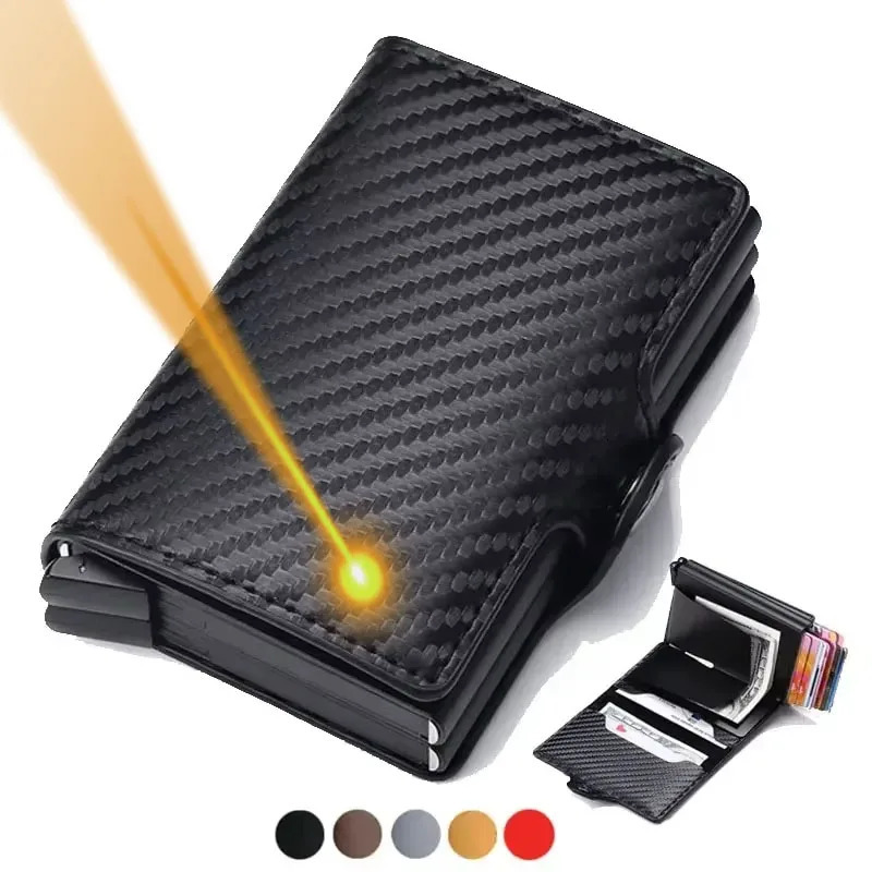 Engraving Name Carbon Fiber Mini Pop Up Wallet Custom Gift Rfid Card High Quality Men Wallets 12 Card Holders Small Money Bag 251210