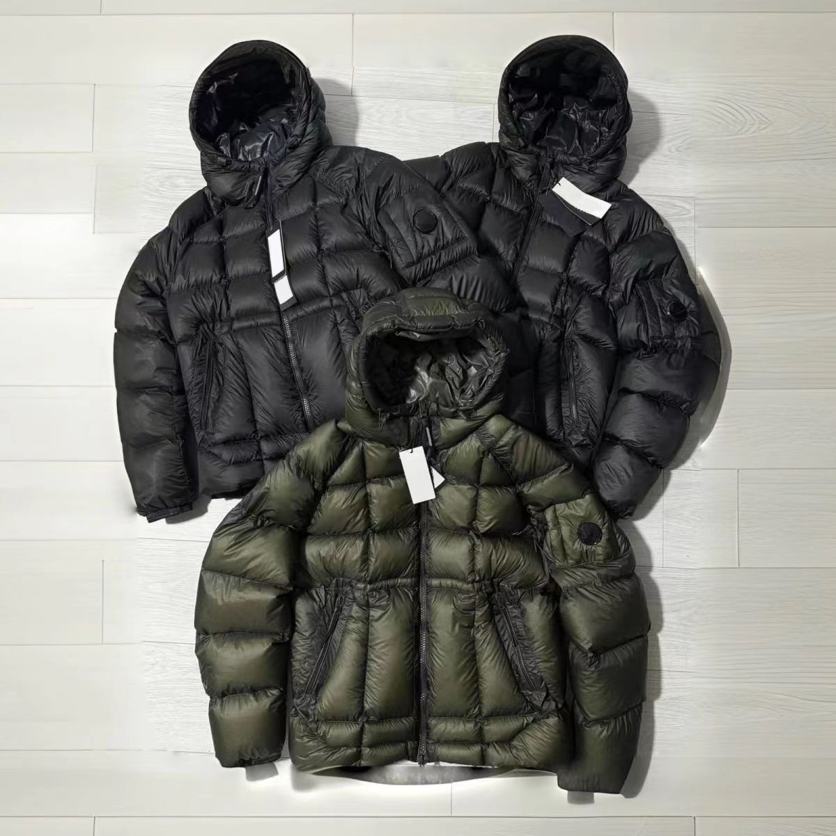 Designer Puffer Jacket Winter Mens Down Jacket Hooded Coat Nylon Overshirt Button With Lens Outdoor Winterjacke Keep Heat Men Outerwear M-XXL