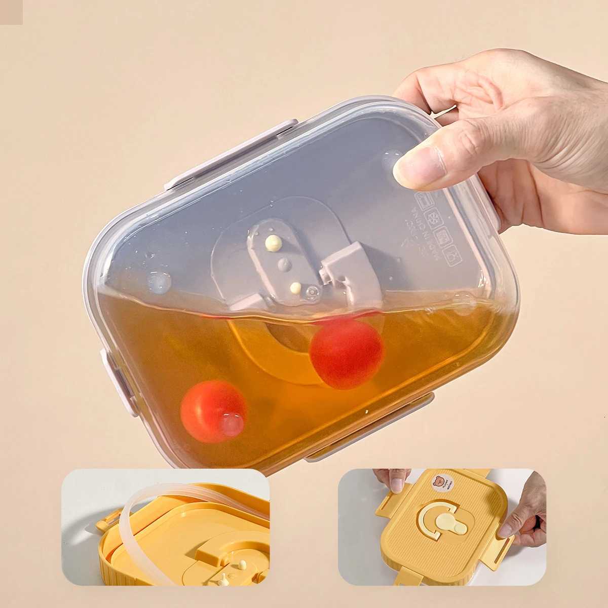 WORTHBUY Plastic Lunch Box With Handle Camping Picnic Fruit Food Container Leak-proof Bento Box For Kids Students Microwave Safe H251213