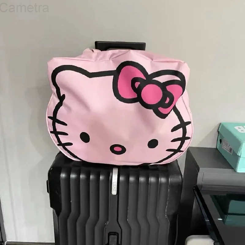 Sanrio Kawaii Oxford Cloth Hello Kitty Handbag Harajuku Girls Accessories Backpack Portable Large Capacity Travel Storage Bag Gift H251216