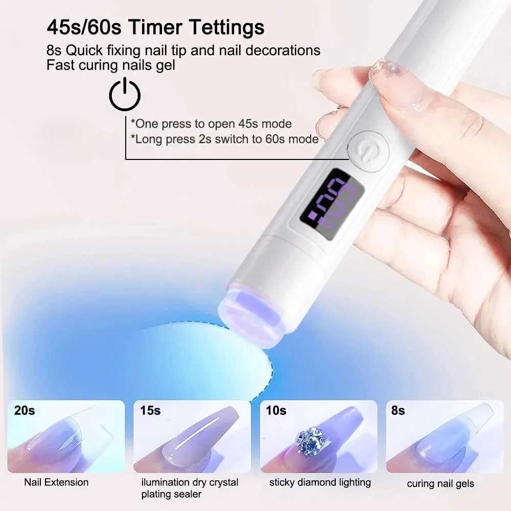 Professional Nail UV LED Lamp With Display for Nails Rechargeable Portable Mini Nail Dryer Stand UV Lamp for Nails Art RemovableT251216