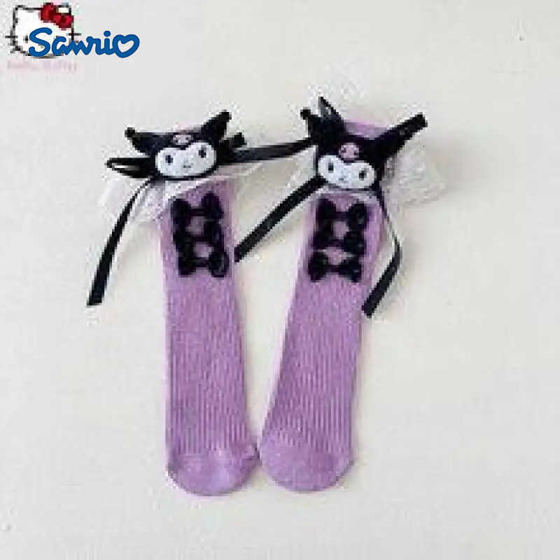 Sanrio Anime Cartoon Girls Clothing Hello Kitty Kuromi Knitted Cardigan Puffy Skirt Suit Kawaii New College Style Tutu Skirt2Pcs H251216