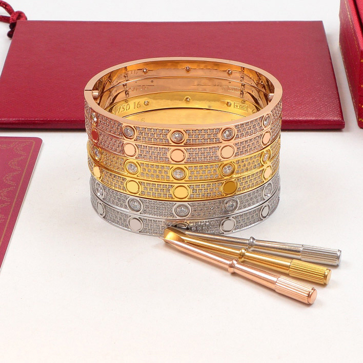 luxury diamond studded bracelet classic fashion designer jewelry women men exquisite shiny engagement wedding high quality gift box