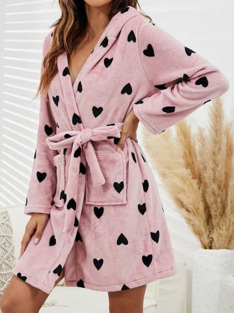 Cute Milk Cow Print Flannel Bathrobe For Women Long-Sleeve V-Neck Front-Belt Robe Soft Breathable Fit Sleeping And Lounging Pjs C251216