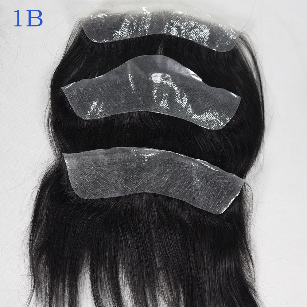 Men Toupee 100% Human Hair Piece V Loop Front Toupee for Men Thin Skin PU Men Wigs 6inch Remy Hair Replacement Natural Color 241115