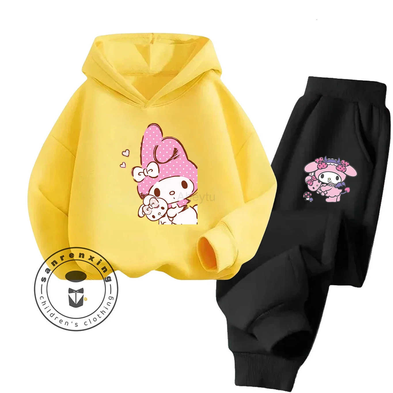 Sanrio 2D Hot Sale My Melody Cartoon Printed Hoodie Set 2025 Fashion For Kids Teens Boys Girls Casual With Matching Dress Autumn H251216