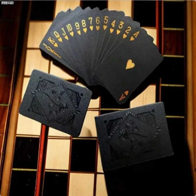 Color Black Gold silvery Playing Card Game Card Group Waterproof Suit Magic Dmagic Package Board Game Gift Collection C251216