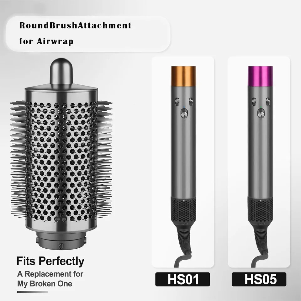 upgraded large oval brush accessories large gray cylindrical brush compatible with Airwrap HS01/HS05 251215