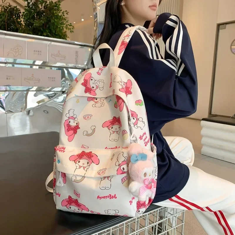 Sanrio My Melody Backpack New Cute Cartoon Large Capacity Light Kids Girls Clothes Student Bag Fashion Girl Childrens Clothing H251216