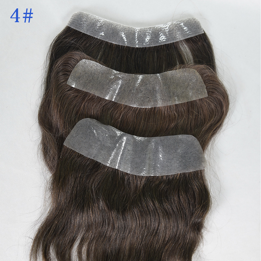 Men Toupee 100% Human Hair Piece V Loop Front Toupee for Men Thin Skin PU Men Wigs 6inch Remy Hair Replacement Natural Color 241115