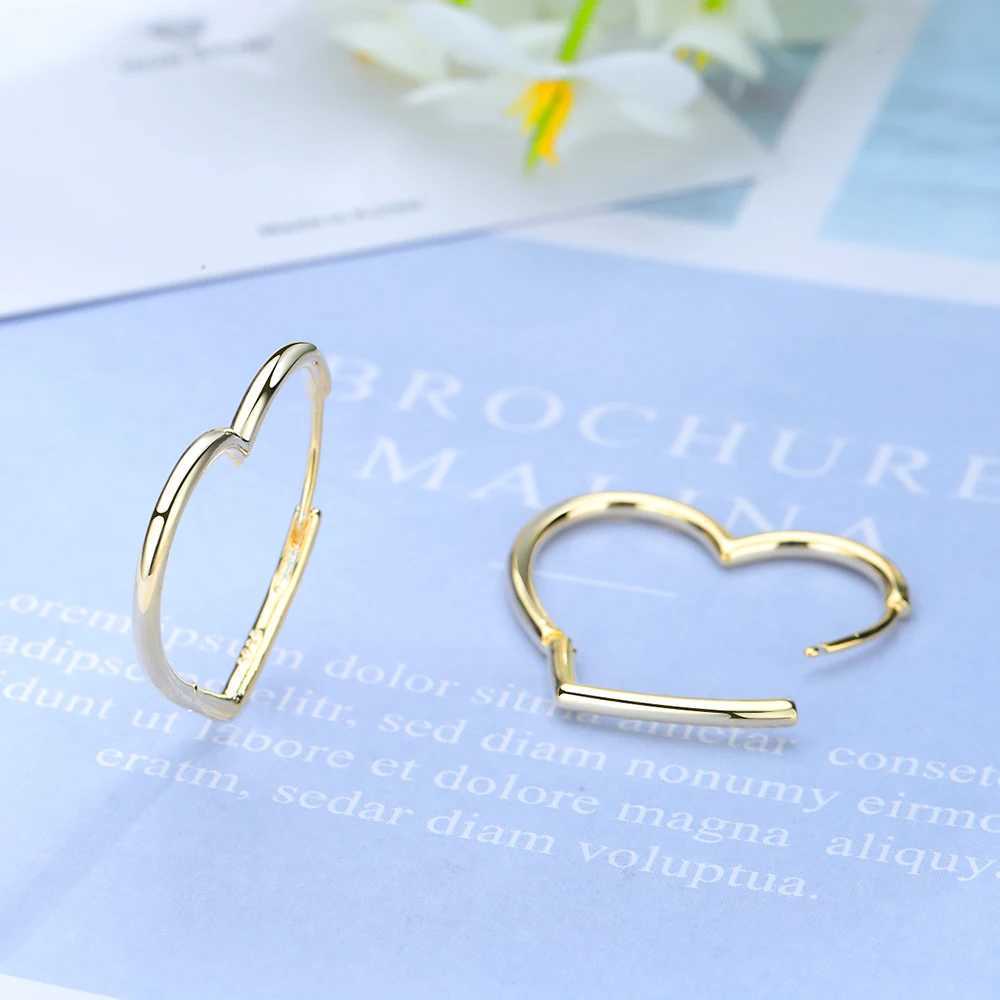 New Womens 100 925 Sterling Silver Jewelry Fashion Love Heart Hoop Earrings Gift For Girls Teens Lady DS135 G251216